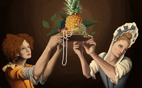 Which two countries had the biggest influence on English art? And why do pineapples symbolize hospitality in colonial America?